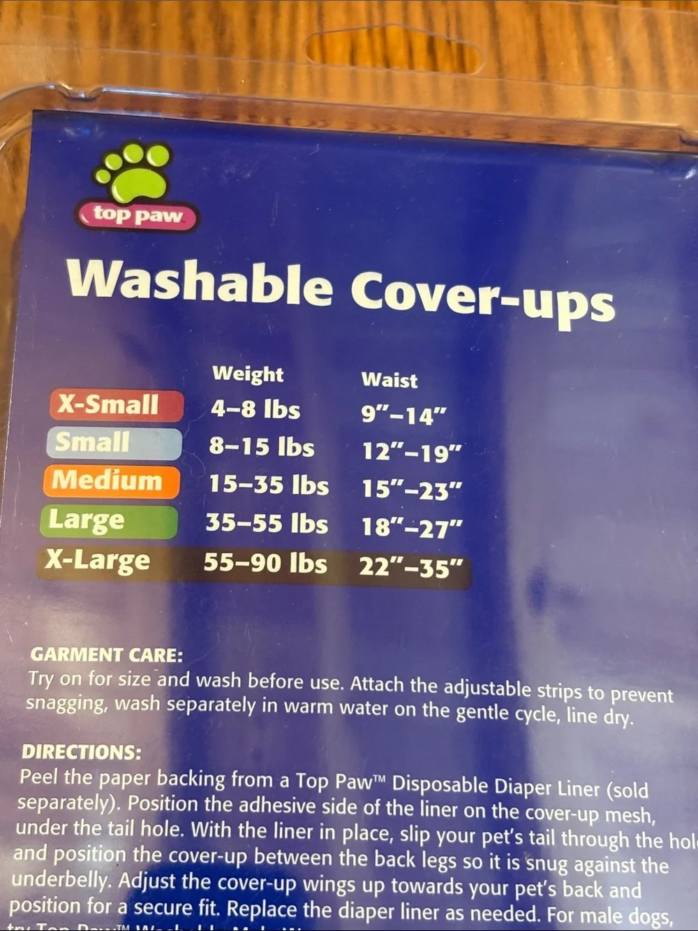NEW Top Paw 2 Pack Washable Cover-Ups for Dogs 55-90 lbs Size Large
